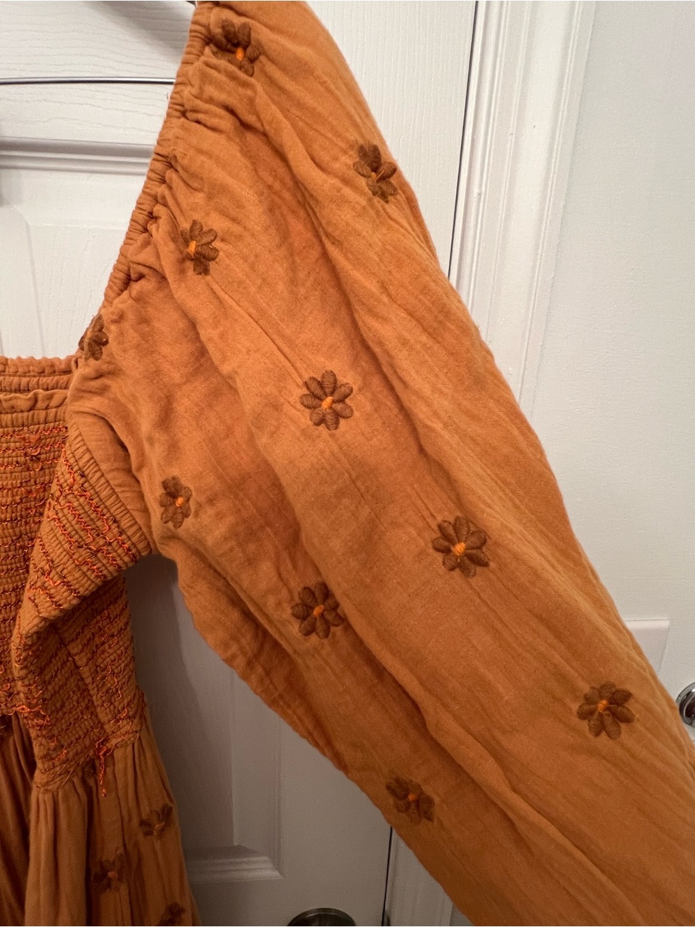 Free People Dahlia Embroidered Mustard Yellow Maxi Dress - Picture 5 of 7